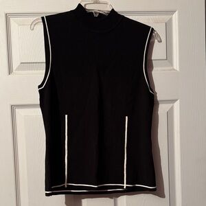 Cable & Gauge Black Tank Top with White Trim